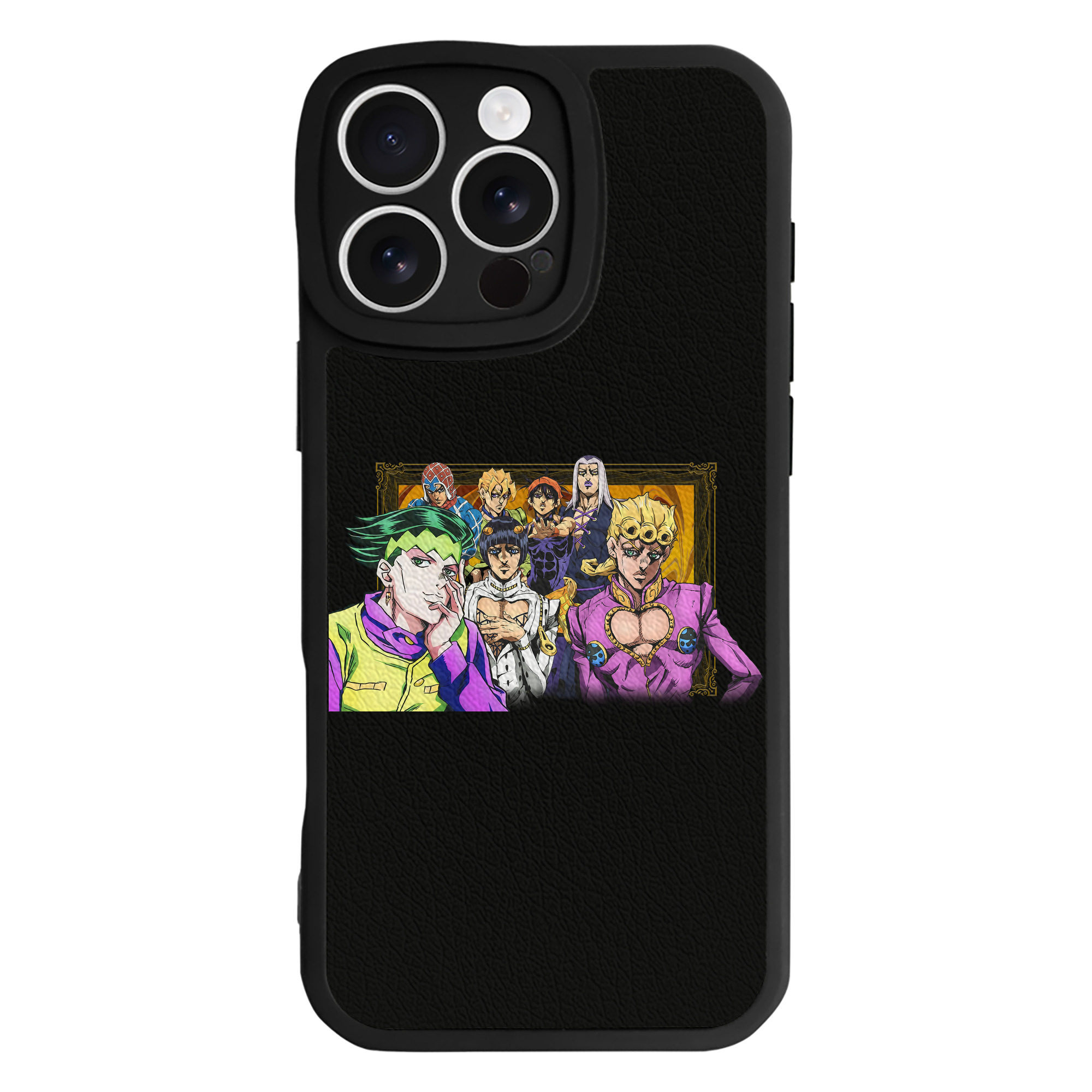 （画像用） ジョジョの奇妙な冒険 ジョルノ?ジョバァーナ JoJo's Bizarre Adventure Giorno Giovanna 【iPhone 16シリーズ対応】シリコンスマホケース（レザー調） 材質：シリコン